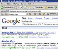 Encam&ecirc; L&ecirc;ger&icirc;n li Google: Azadiya Welat 